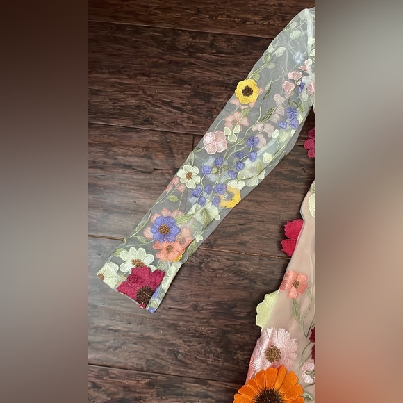 (last 1) Elise Fleurs - 3D mesh mini luxury runway dress with embroidery - Picture 11 of 12